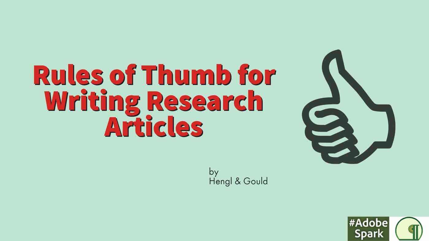 Rules Of Thumb For Writing Research Articles - Thesis Hub